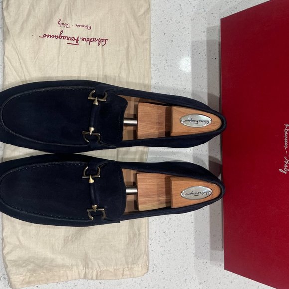 Men\'s Ferragamo Nilo Loafer – Royal Suede Navy